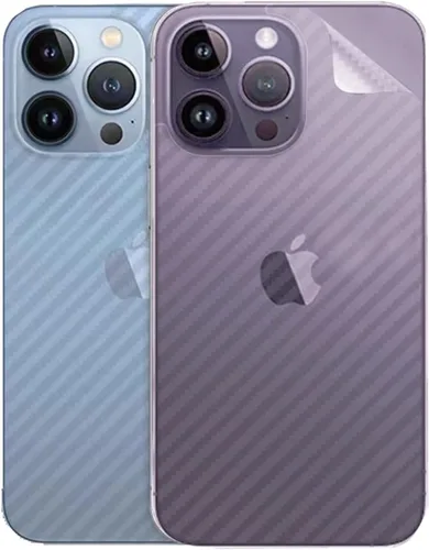 Miniatura 13 de Para iPhone 13 Pro Protector de pantalla trasera 3D Fibra de carbono Ultra Thin Protector Film-2 Packs-Transparente