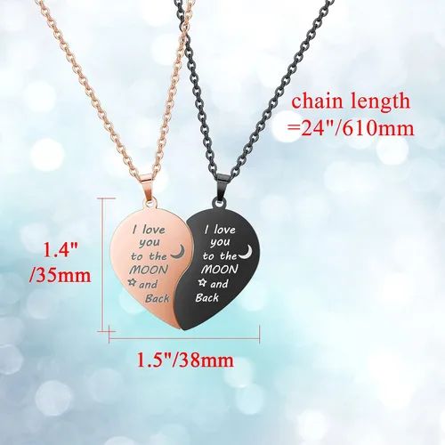 Miniatura 5 de Zysta Collar personalizado de rompecabezas de corazón a juego para parejas, novio, novia, mujeres, hombres, Yinyang, parejas, collar con colgante