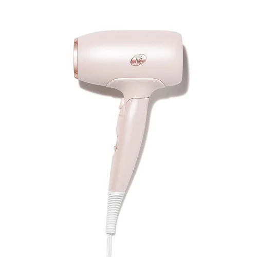 T3 Afar Lightweight Travel-Size Hair Dryer with Auto Dual Voltage, Folding Handle, Fast Drying, Lightweight and Ergonomic, Frizz Smoothing, Multiple