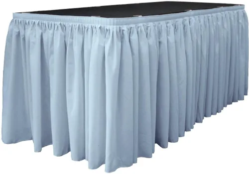 Miniatura 31 de LA Linen Falda de mesa de popelina de poliéster para mesas rectangulares, tela plisada para banquetes de boda, 14 pies por 29 pulgadas de largo