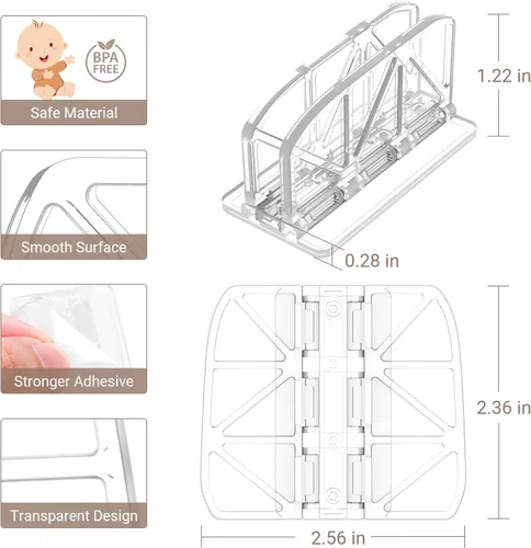 Miniatura 7 de Cerraduras de puerta corrediza para ventana, paquete de 2 cerraduras de puerta corrediza de vidrio para seguridad infantil, cerraduras de seguridad