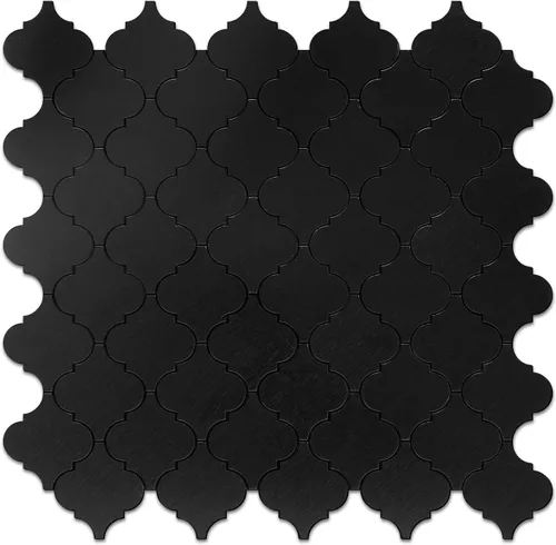 Miniatura 10 de STICKGOO Azulejo árabesco para salpicaduras de pelar y pegar, para salpicaduras de cocina y baño, grano de madera dorada con aspecto de mármol, PVC