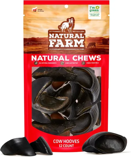 Miniatura 12 de Natural Farm Pezuñas de vaca rellenas con sabor a tocino y queso para perros (paquete de 4), golosinas de hueso de pezuña natural duraderas, mejores