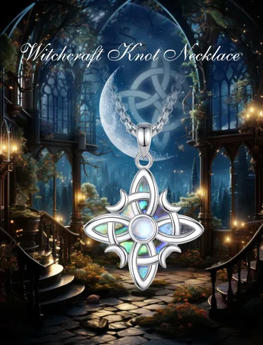 Miniatura 9 de INFUSEU Joyería irlandesa de plata esterlina, collar de nudo de bruja celta Claddagh para mujeres, adolescentes y niñas