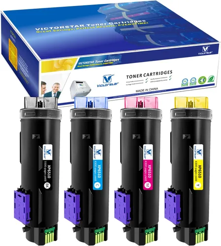 VICTORSTAR Cartuchos de tóner compatibles de 4 colores 6510 6515 【Rendimiento extra alto】 5500 páginas BK, 4300 páginas CMY para Xerox Phaser 6510n