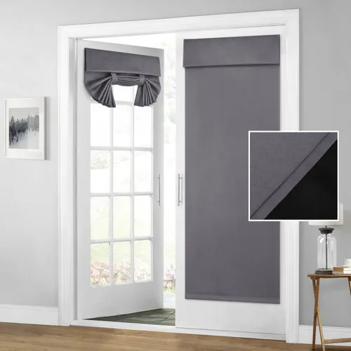 Miniatura 31 de HOMEIDEAS Cortinas 100% Opacas para Luces Laterales de Puerta Principal, Cubierta de Ventana de Puerta de Aula, Persianas de Privacidad