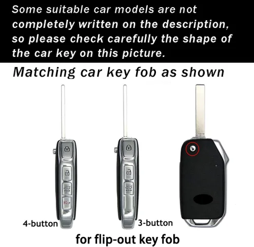 Miniatura 2 de ontto Funda de llavero de 3 botones para Kia Flip plegable con control remoto de metal para llave de coche de silicona para Seltos Forte Niro