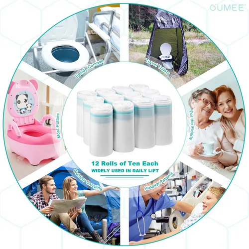 Miniatura 7 de 120 forros desechables para cómoda de mesita de noche, además de revestimientos de cómoda, forros portátiles para ir al baño para adultos, bolsas