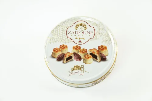 Miniatura 4 de Zaitoune Maamoul Date Cookies – 18 oz – Auténticos dulces de Oriente Medio Galletas árabes con dátiles – Regalos de postre premium en lata elegante