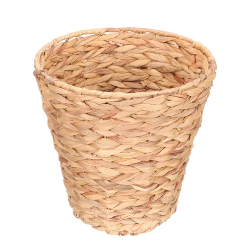 SEWACC Cubo de basura de mimbre de 10.6 pulgadas, material natural, redondo, cesta de almacenamiento para el hogar, organizador ligero de estilo