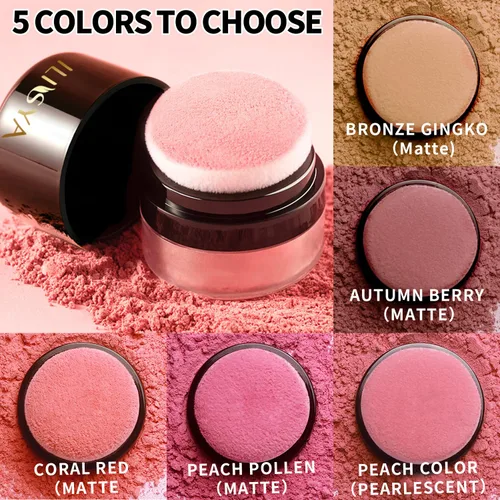 Miniatura 8 de Rubor facial en polvo de maquillaje suave de hongos para mejillas de larga duración en polvo de maquillaje con reflejos - acabado mate