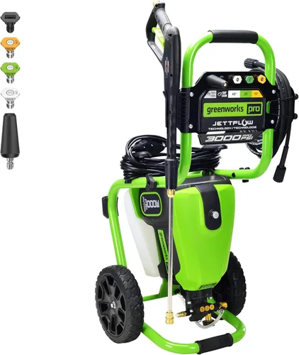 Greenworks Pro - Lavadora de presión sin escobillas 3000 PSI (Certificada por CSA) 2.0 GPM Máx. / 1.1 GPM Lavadora de presión eléctrica (Estructura