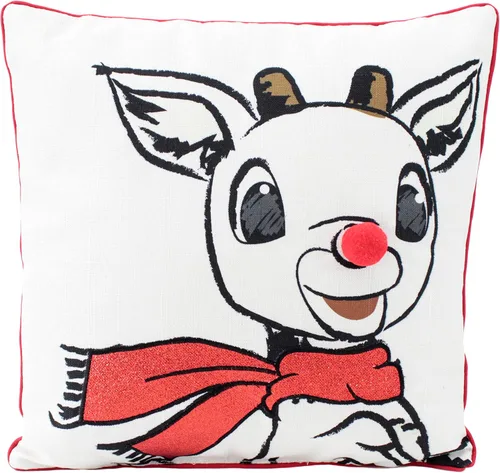 Miniatura 5 de DanDee Rudolph The Red-Nosed Reindeer Almohada decorativa coleccionable y oficial de 14 pulgadas Clarice, blanco