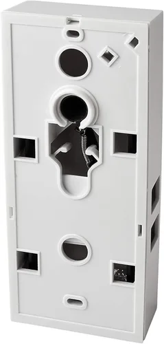 Miniatura 2 de Newhouse Hardware MCHBV - Timbre mecánico inalámbrico de dos notas y botón de puerta con visor integrado, tamaño único, blanco/latón