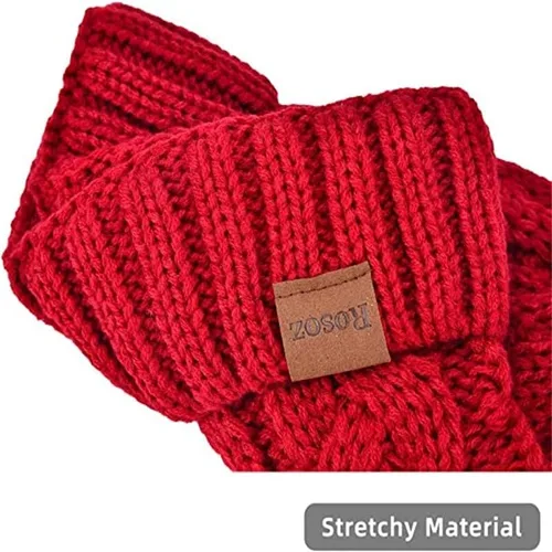 Miniatura 8 de Rosoz Gorro de cola de caballo para mujer, gorro cálido de invierno, suave, elástico, de punto trenzado, para moño alto