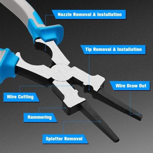 Miniatura 3 de SPEEDWOX Alicates de soldadura MIG profesionales de 8 pulgadas, alicates de soldadura MIG, herramienta multifuncional, acero de alto carbono forjado