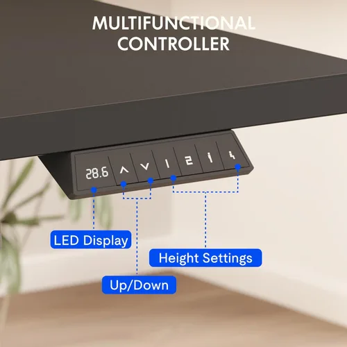 Miniatura 8 de FLEXISPOT EN2 Escritorio de pie de una pieza completa con regleta de alimentación de abrazadera, escritorio eléctrico de altura ajustable de 40 x 24