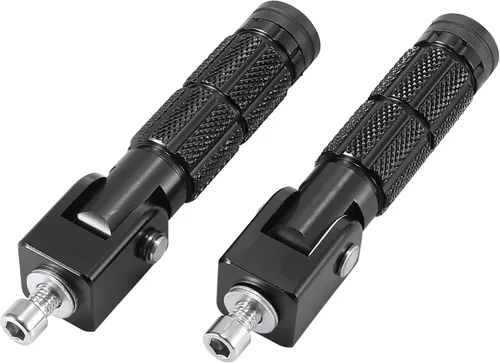 Motoforti 1 par 0.276 in aleación de aluminio universal motocicleta plegable trasero reposapiés estribera pedal Ciclismo negro