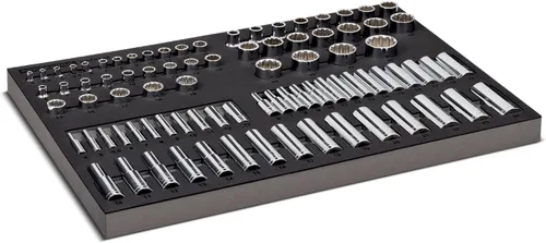 Miniatura 14 de Powerbuilt Master 949009 - Juego de accesorios y trinquetes, 16 piezas, herramientas de transmisión de 1/4, 3/8 y 1/2 pulgada, barras de extensión