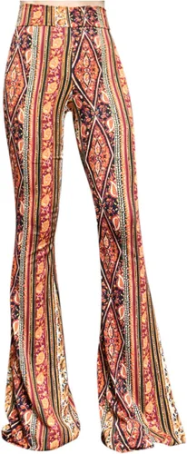 Miniatura 77 de ShopMyTrend - Pantalones de yoga largos con piernas anchas y acampanadas estilo palazzo, con cintura alta, para mujer