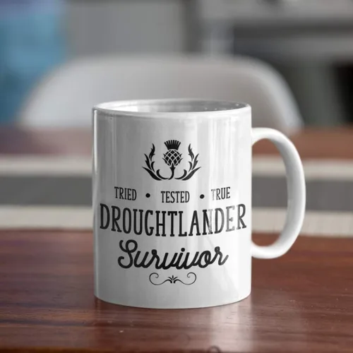 Miniatura 3 de Droughtlander Survivor Mug Relief Parody for Outlander Fan for Her Funny 11 o 15 oz. Serie de TV Scottish Highlander Taza de té de cerámica blanca
