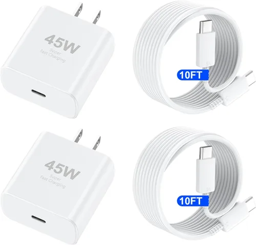 Miniatura 21 de Cargador para iPhone 17 16 Pro Max de carga rápida, 45W USB C Cargador súper rápido bloque con cable de carga tipo C de 3.05m para iPhone 17 Pro