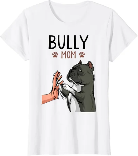Miniatura 24 de American Bully Mom Cute Dog Mama Camiseta divertida para mujer, Blanco, S