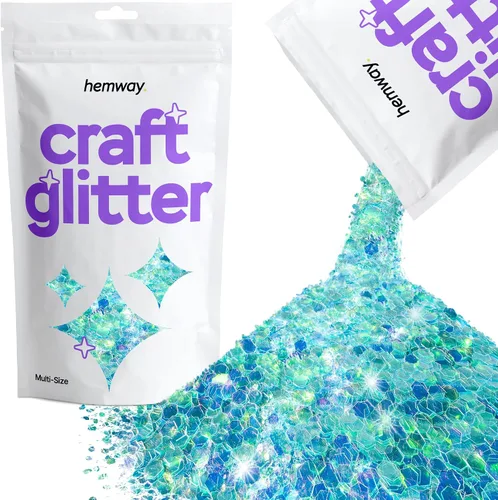 Miniatura 20 de Hemway Craft Glitter - Rojo Copos de lentejuelas metálicas de varios tamaños para manualidades de resina y epoxi Suministros para vasos