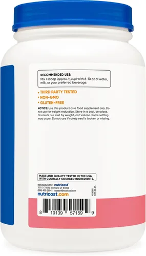 Miniatura 4 de Nutricost - Proteína aislada de suero de leche, sabor batido de fresa, 2 libras