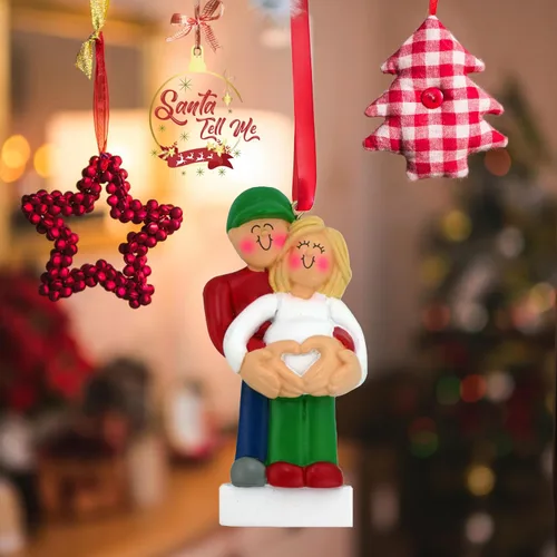 Miniatura 5 de Adorno de Navidad para embarazadas 2024, regalo personalizado para nuevos padres, adorno para padres primerizos, regalo para padres esperados