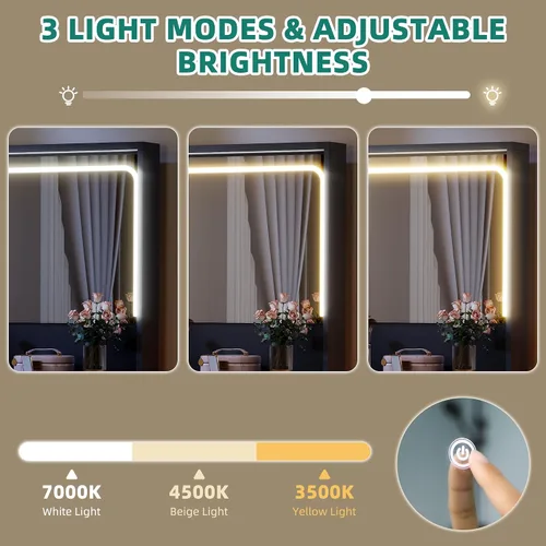 Miniatura 2 de YITAHOME Juego de escritorio de tocador, tocador de maquillaje con espejo y luces, 3 modos de iluminación, tocador grande de 48 pulgadas con 5
