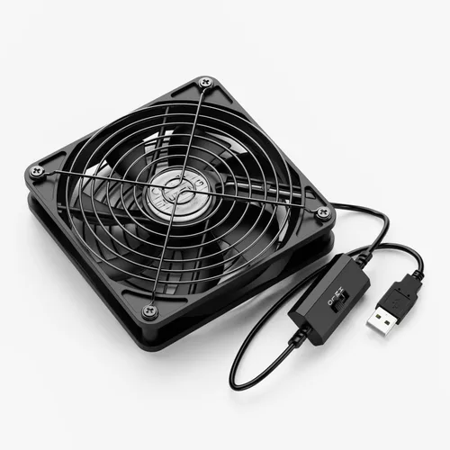 ELUTENG Ventilador de 4.724 in con 3 velocidades 5 V USB alimentado por USB 1500PRM Gaming PC Refrigeración portátil adecuado para tableta, receptor