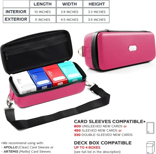 Miniatura 4 de Quiver Time Estuche de transporte de tarjetas Pink Bolt para cartas de Pokémon y otros juegos TCG, bolsa de almacenamiento para cartas de Rosa