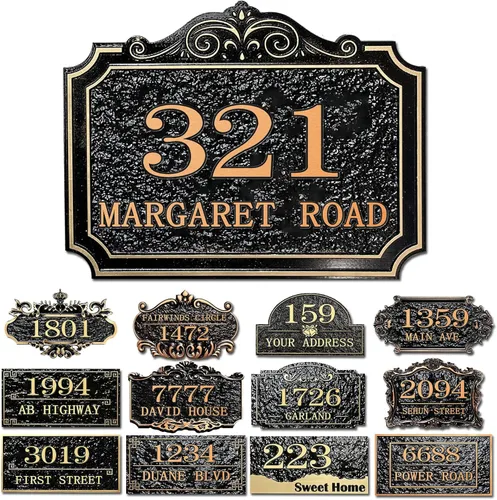 Miniatura 12 de Placa personalizada de dirección de casa, letrero de dirección de nombre de calle personalizado para números de casa, placa para buzón de garaje