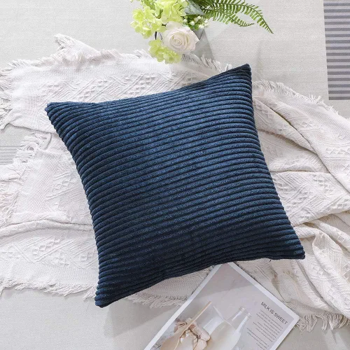 Miniatura 39 de Artscope Fundas de Almohada de Pana a Rayas Acogedoras Súper Suaves Decorativas Cuadradas Fundas de Cojín para Sofá Sillón Dormitorio Decoración