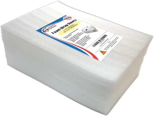 Mighty Gadget (R) - Paquete de 50 hojas grandes de espuma de 16 x 12 x 1/16 pulgadas, envuelve de forma segura platos, porcelana y muebles,