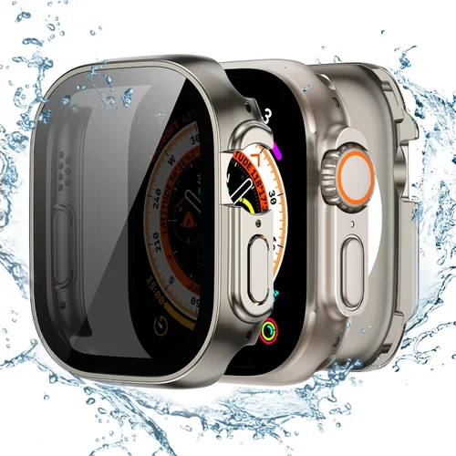 Miniatura 10 de Tensea (2 en 1) Funda protectora de pantalla impermeable para Apple Watch 41mm Serie 9 8 7, iWatch cubierta protectora de cara de PC con película