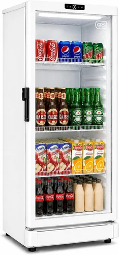 Miniatura 11 de GRS Refrigerador comercial con cerradura de puerta de vidrio Flujo de aire fresco y temperatura Refrigerador de bebidas, enfriador de bebidas
