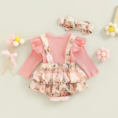 Miniatura 3 de Mubineo Ropa de primavera y otoño para bebé niña, traje de manga larga con encaje floral