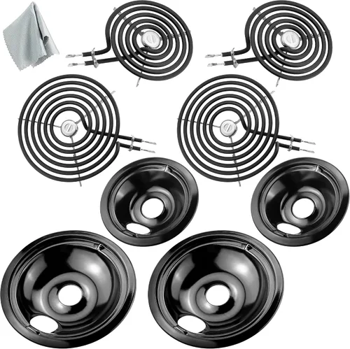Bandejas de goteo de porcelana WB31M20 WB31M19 y quemadores de estufa eléctrica WB30M1 WB30M2 de repuesto para estufa de G*E Hot*Point, incluye 4