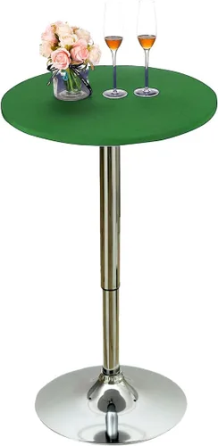 Miniatura 3 de JISEN Mantel redondo de cóctel de elastano ajustado y elástico de 24 pulgadas A-Verde Jade A-jade verde
