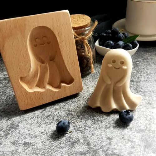 Miniatura 29 de Sello para galletas de búho 2 de madera - Molde tallado y prensa para pan de jengibre y galletas DIY (owl 2)