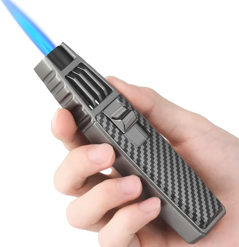 Miniatura 8 de Encendedor de antorcha, encendedores de butano, encendedor de antorcha recargable, resistente al viento, encendedor largo de gas recargable