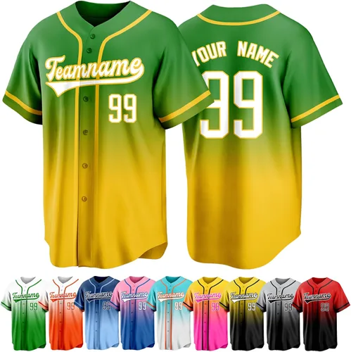 Miniatura 10 de Custom Baseball Jersey Personalized Short Sleeve Team Sport Uniform Baseball Shirt for Men Women Youth Boy
