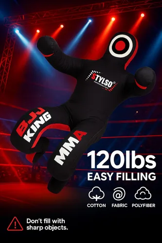 Miniatura 4 de Un-Filled Grappling Dummy Wrestling Dummy Jiu Jitsu Dummy for BJJ MMA Judo Karate Practice Adult Kids Negro