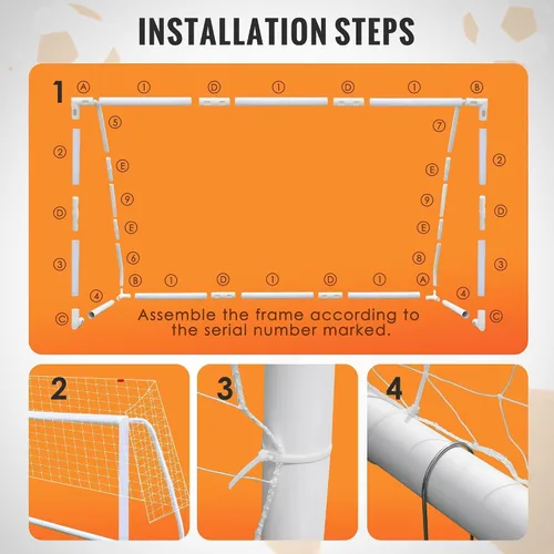 Miniatura 3 de ORIENGEAR Soccer Goal, 12x6/10x6.5/8x6/6x4 Full Size Soccer Goals for Backyard, Soccer Net with Training Discs, Portable Soccer Goal for Kids and
