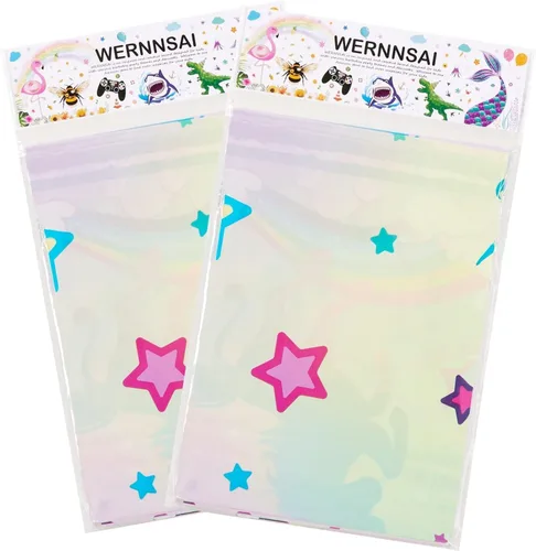 Miniatura 6 de WERNNSAI 2 manteles de unicornio – Decoración de cumpleaños de unicornio, mantel de arco iris, decoración de mesa de arco iris para niños y niñas