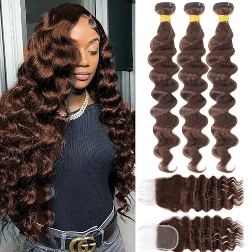 Miniatura 26 de Cabello Brasileño Ondulado Degradado de 2 Tonos 3 Paquetes Cabello Humano Virgen Remy Brasileño Paquetes de Tejido de Cabello Ondulado 100% Sin