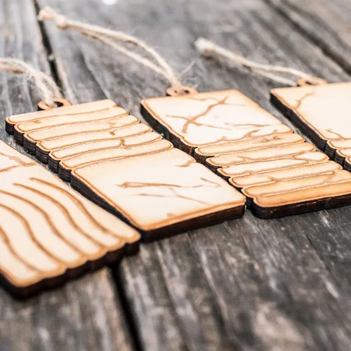 Miniatura 2 de Adorno - Piedras Elementales - Juego de 4 - Madera Cruda 2x4 in