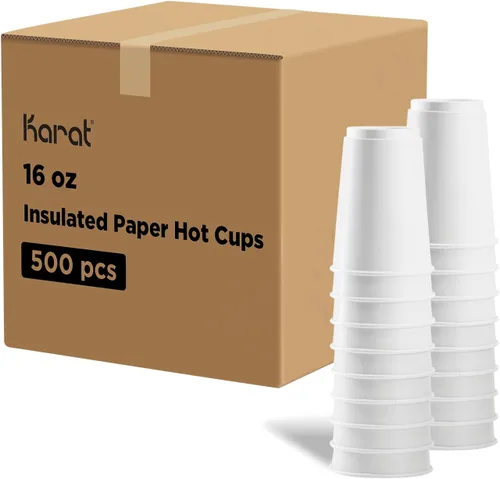 Miniatura 32 de Karat Taza de papel para café expreso de 4 oz, 1000 unidades, taza desechable para enjuague bucal, para bebidas calientes y frías, blanca (C-K504W)